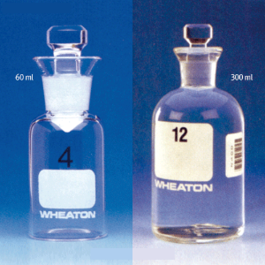 Wheaton® High-grade B.O.D. Bottles, with Bar-coded &amp; Numbered, ASTM/EPA/USP with White Marking Area &amp; Glass “Robotic” Stopper, The Best B.O.D. 바틀