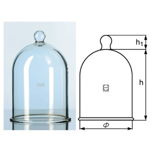 DURAN® Glass Bell Jar, Ideal for Vacuum use, Φ 1 85~Φ3 1 5mmBorosilicate Glass 3.3, [ Germany-made ] , 글라스 벨자